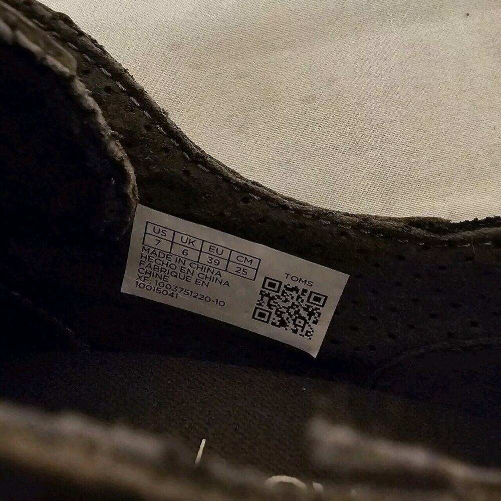 TOMS Men's Navi Water Resistant Smoke Grey Leather Oxford Dress Shoe sz 7 - Picture 8 of 13